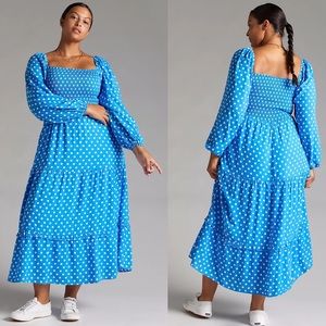 Anthropologie Dolan Laney Maxi Dress Blue Large Like New